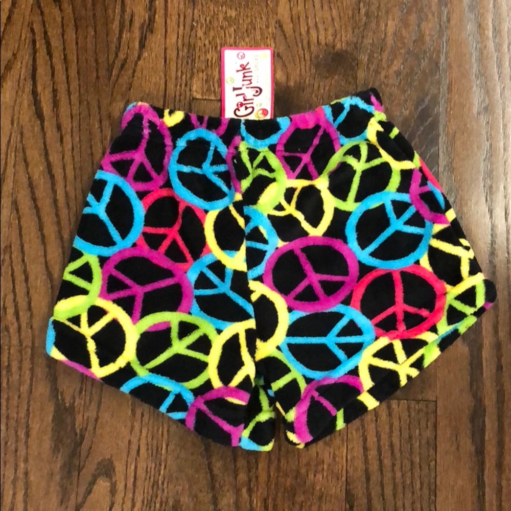 Peace Sign Plush PJ Shorts